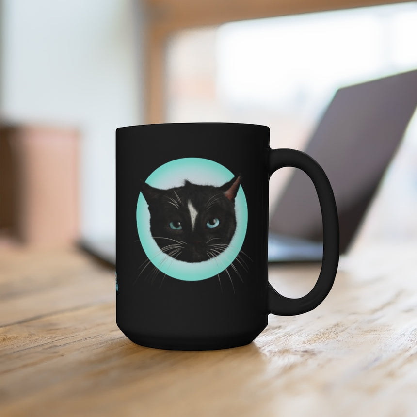 Felini Cat - Happy & Annoyed | Emotions Black Mug 15oz (440ml)