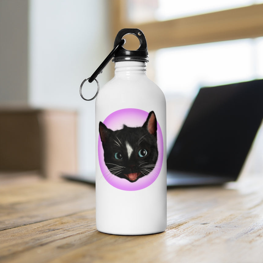 Cute Felini Cat - Happy Emoji | Stainless Steel Water Bottle 14 oz (410ml)