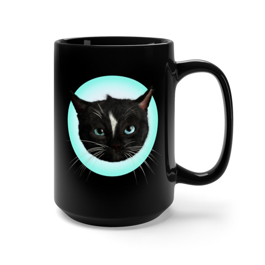 Felini Cat - Happy & Annoyed | Emotions Black Mug 15oz (440ml)