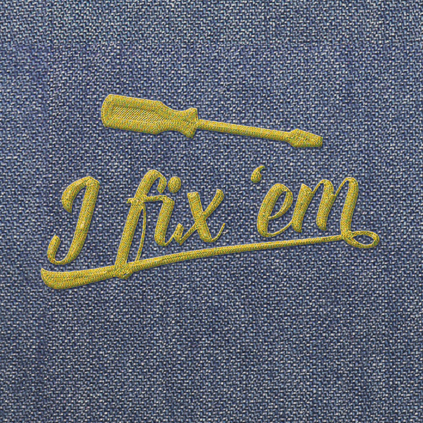 Free Felini Cat Wallpaper - I fix 'em embroidered text nad screw driver on jeans