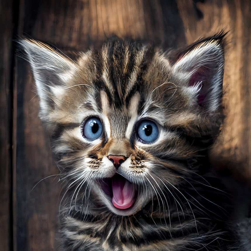 Funny Surprised Little Kitten