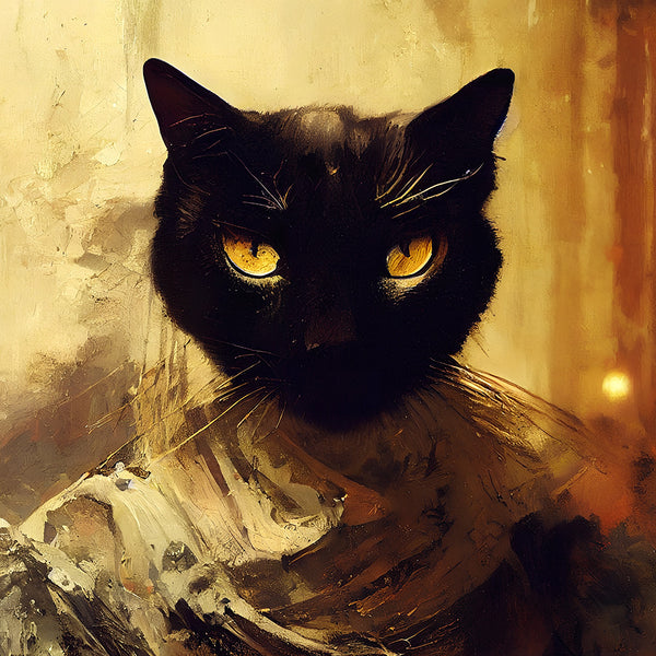 black cat painting face