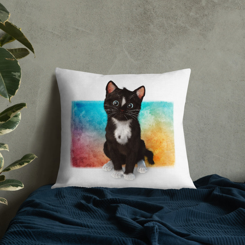 Felini the Kitty - Colorful Premium Pillow
