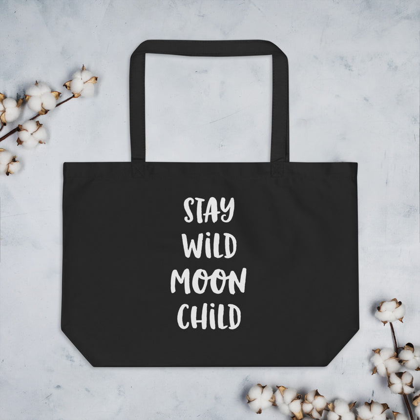 Felini & Moon - Stay Wild Moon Child! Large organic tote bag