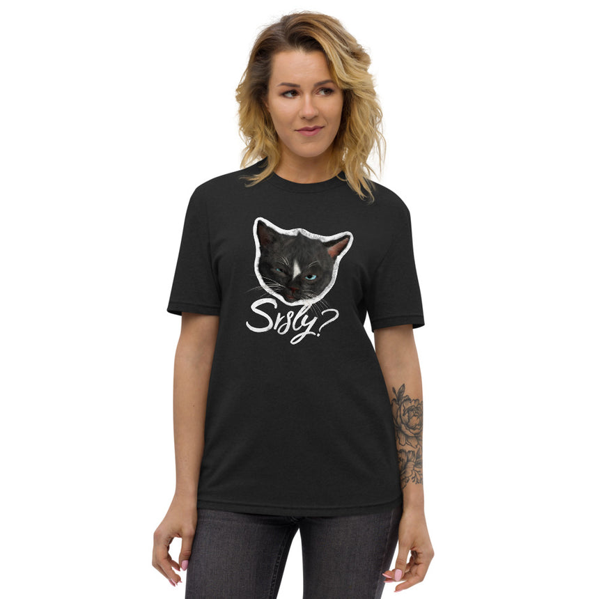 Srsly? Suspicious Kitty Cat Unisex recycled t-shirt